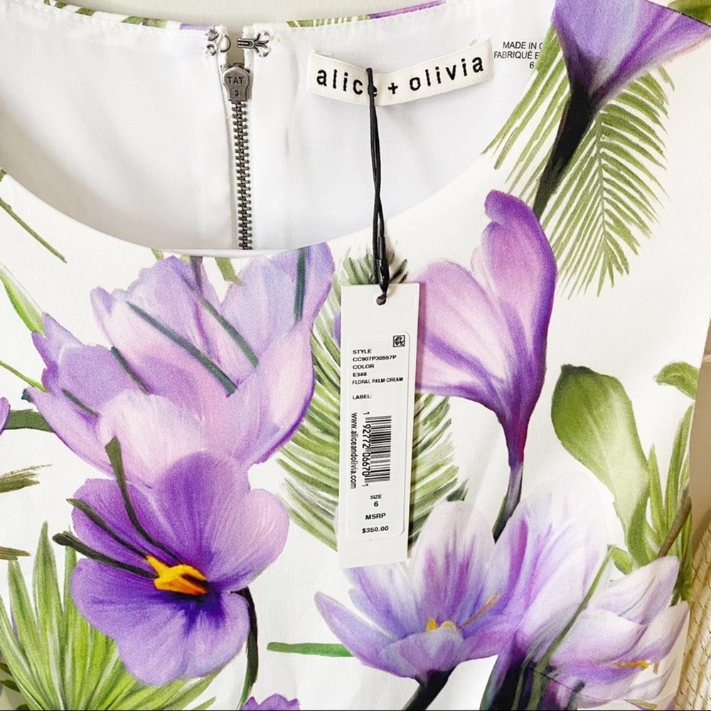 Alice + Olivia Joyce Floral Print Mini Dress 6 - Picture 8 of 15